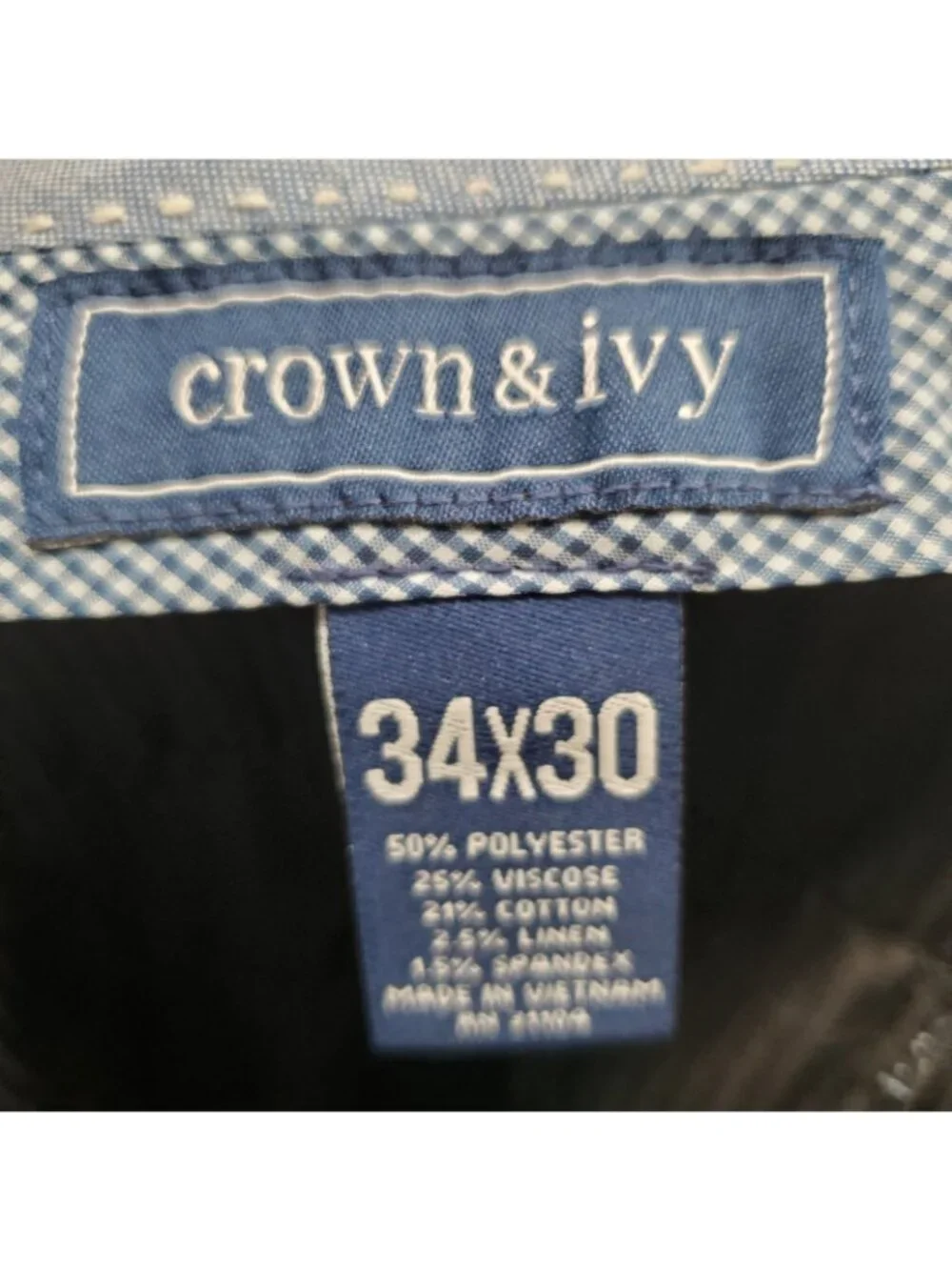Crown & Ivy Linen Blend Suit Dress Pants Men Size 34 x 30 NWT Motion Flex